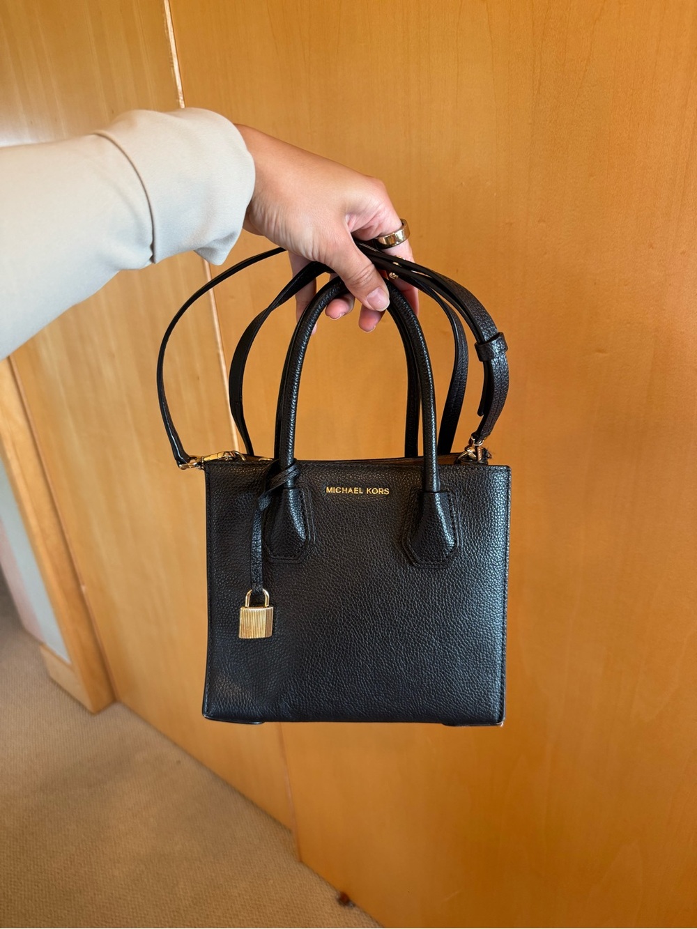 Michael Kors Black Leather Mini Satchel
